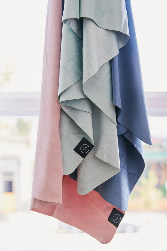 The Trio - 3 x Large Microfibre Sweat Towels (Blue, Green & Pink)